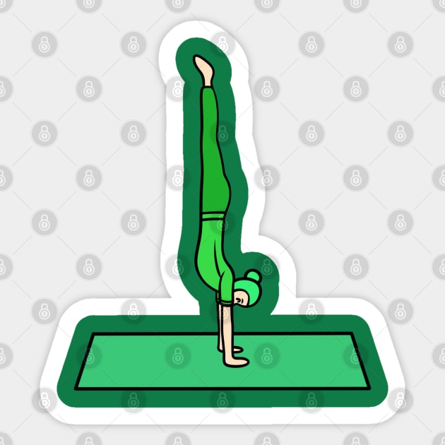 Yoga handstand pose Sticker by Andrew Hau